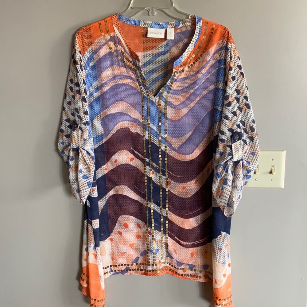 Waves Embellished Tunic Sz 2